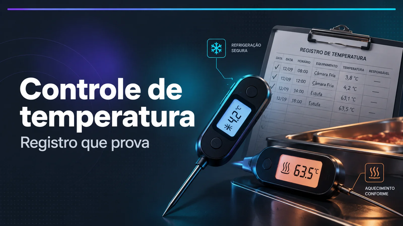 Capa do guia Controle de temperatura de alimentos