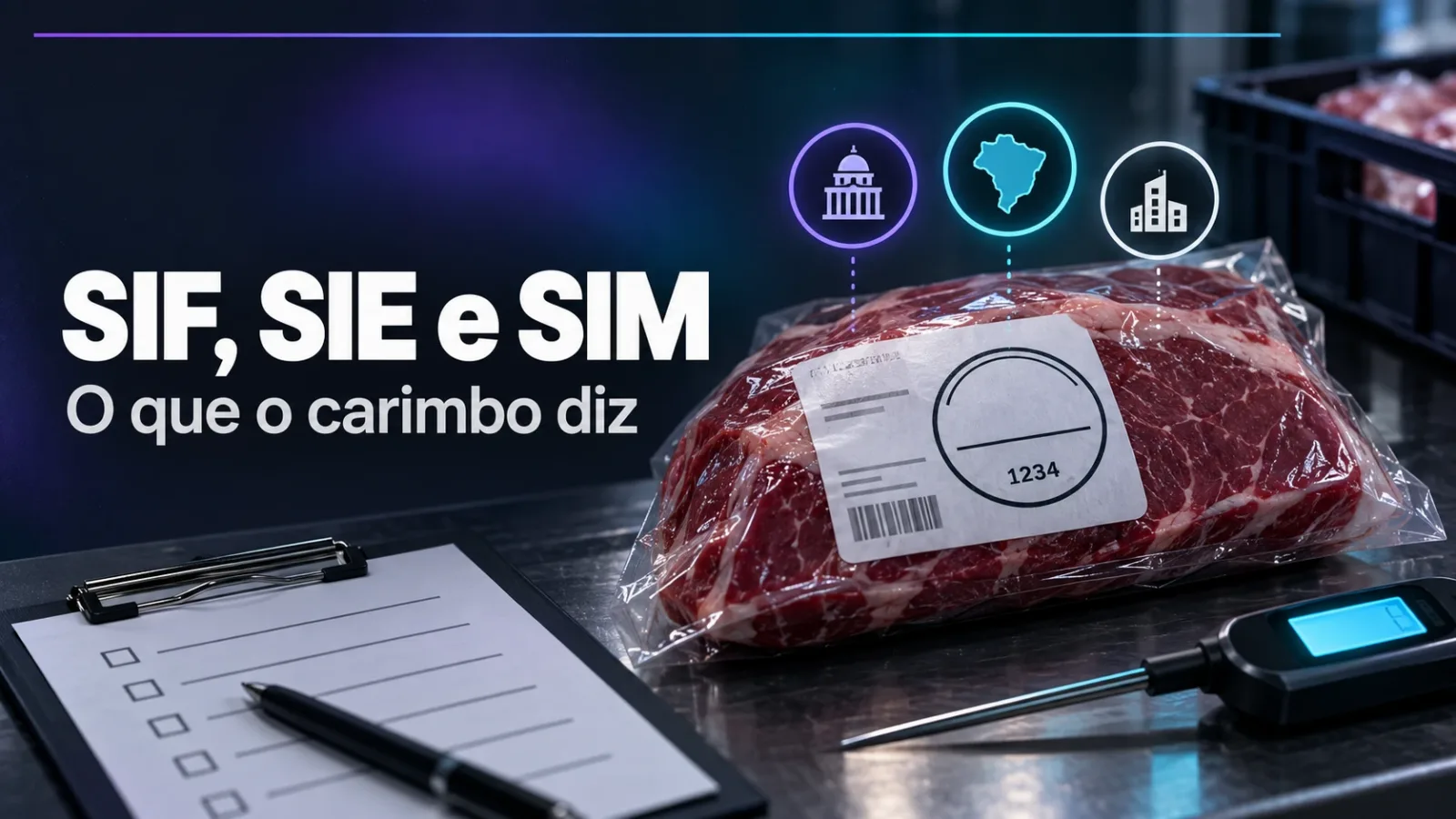 Capa do guia SIF, SIE e SIM o carimbo de inspeção