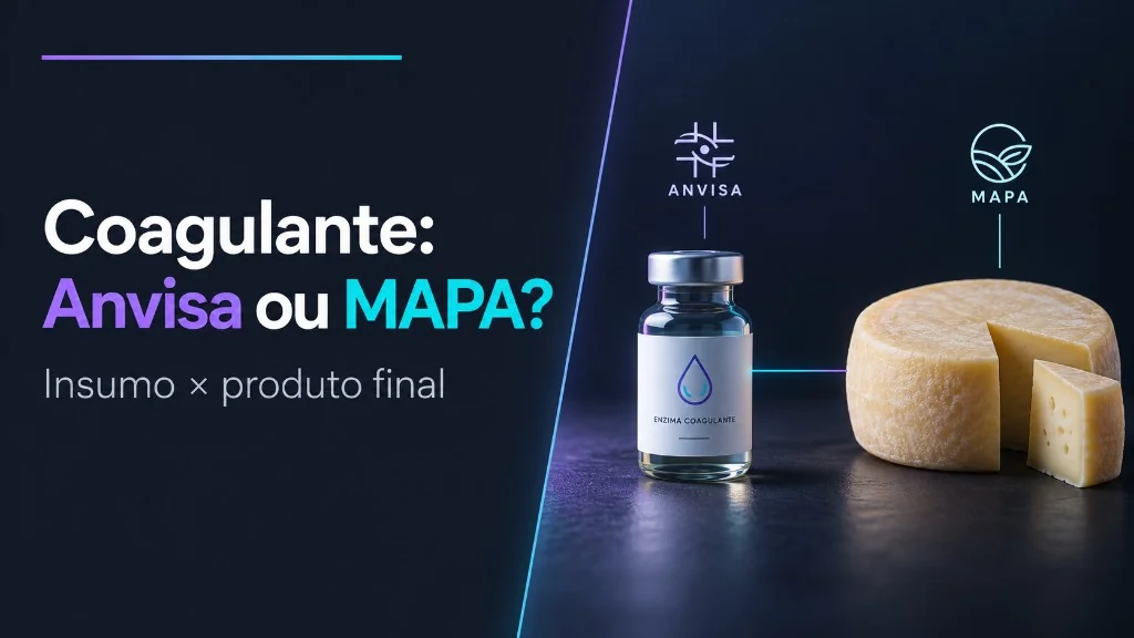 Capa: coagulante - frasco de enzima (Anvisa) e queijo (MAPA)
